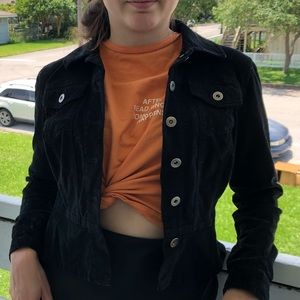 Black Crop Corduroy Jacket